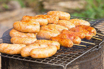 Thai style sausage grilled