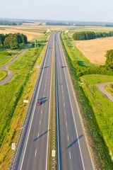 aerial view of highway near Olesnica town