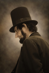 Abraham Lincoln Profile - obrazy, fototapety, plakaty