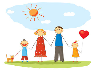 Happy family having fun outdoors