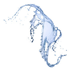 Fototapeta na wymiar blue water splash samodzielnie na białym tle