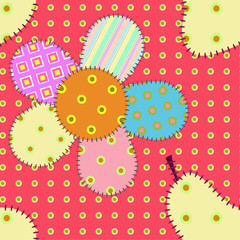 seamless pattern with flowers and pears