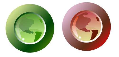 two earth buttons