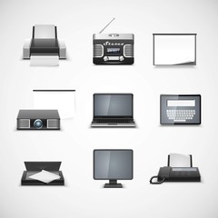 multimedia vector icon set