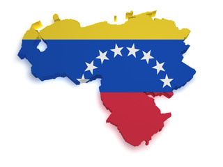 Venezuela Map 3d Shape