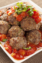 Homemade Meatballs in Red Tomato Sauce
