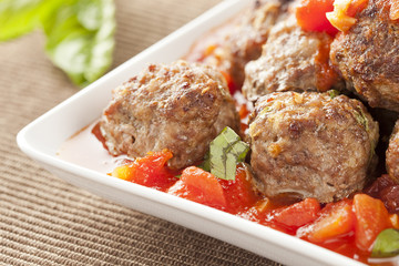 Homemade Meatballs in Red Tomato Sauce
