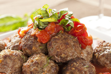 Homemade Meatballs in Red Tomato Sauce