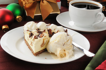Pie and ice cream at Christmas times