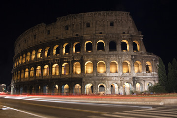 Rome Coloseum Night View