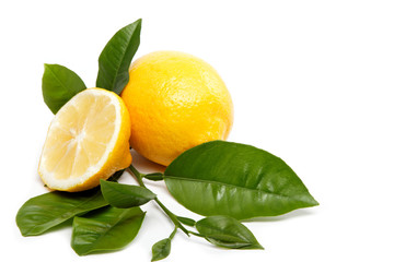 Fresh fruit. Lemon, isolated on a white background.