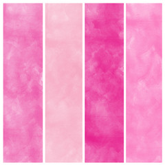Set of  pink watercolor abstract hand painted backgrounds