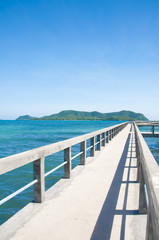 Bridge on the sea with blue sky , Eastern of Thailand