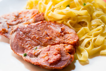 pasta and pork