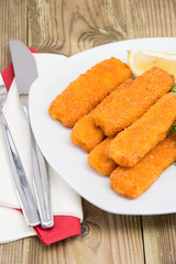 Portion of Fish Fingers on a plate