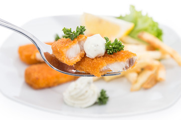 Fried Fish on a fork