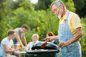 Family having a barbecue party