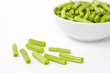 green beans isolated on white background
