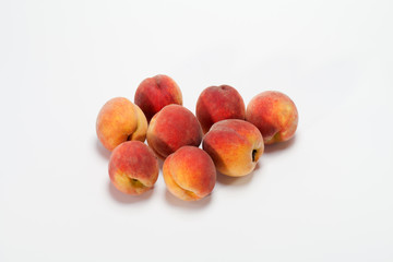 Fresh Peaches isolated on white