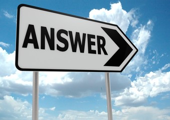 Obraz premium Answers Road Sign