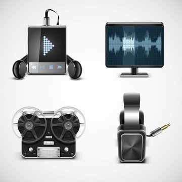 sound equipment vector icons