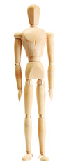 wooden mannequin isolated on white