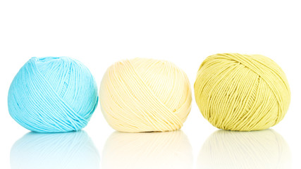 Knitting yarn isolated on white
