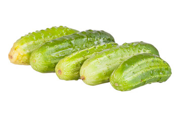 Fresh cucumbers isolated on white