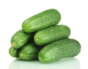 fresh cucumbers isolated on white