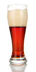 glass of kvass isolated on white background
