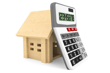 Wooden House with Calculator
