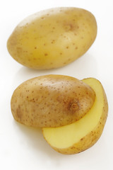 cut potato on background