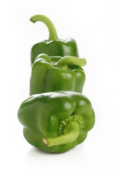 Green bell pepper isolated on white background