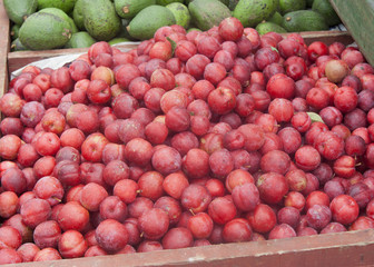 Plums and Avocados on market