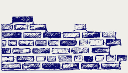 Old bricks. Sketch