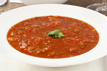 Fresh Homemade Cold Gazpacho Soup