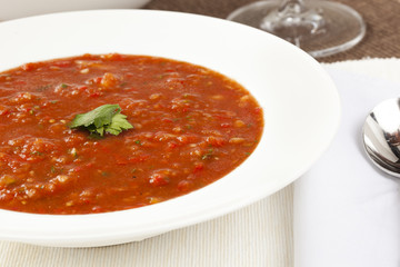 Fresh Homemade Cold Gazpacho Soup