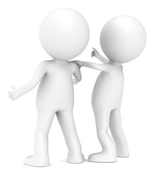 3D little human characters The Colleagues Looking at Something.