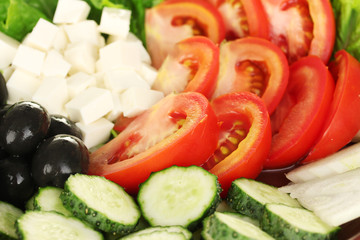 tasty greek salad close-up