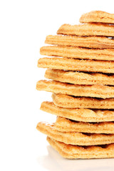 Sweet cookies in stack isolated on white