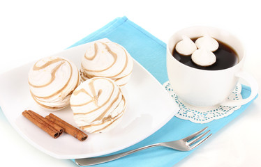 Air marshmallows isolated on white
