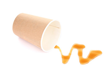 poured coffee isolated on white