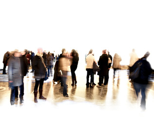 Crowd of blurred people