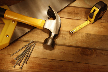 Tools on wood
