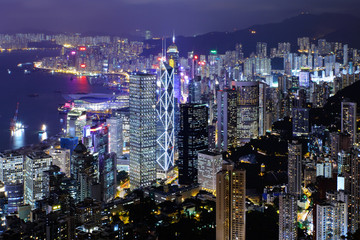 Hong Kong skyline at night