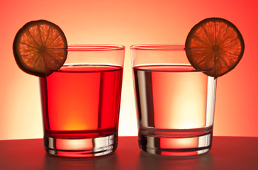 Two red drinks