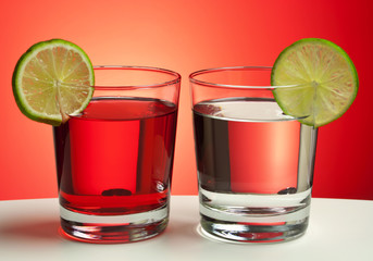 Two red drinks
