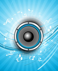 Fototapeta premium abstract Speakers blue bright background vector