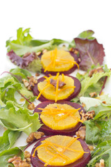 Beetroot and orange salad with walnuts and orange zest