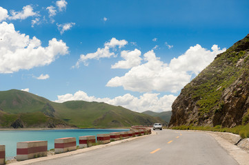 winding road by lake